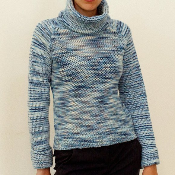 Missoni 100% Lana Wool High Neck Sweater Blue - Picture 1 of 11